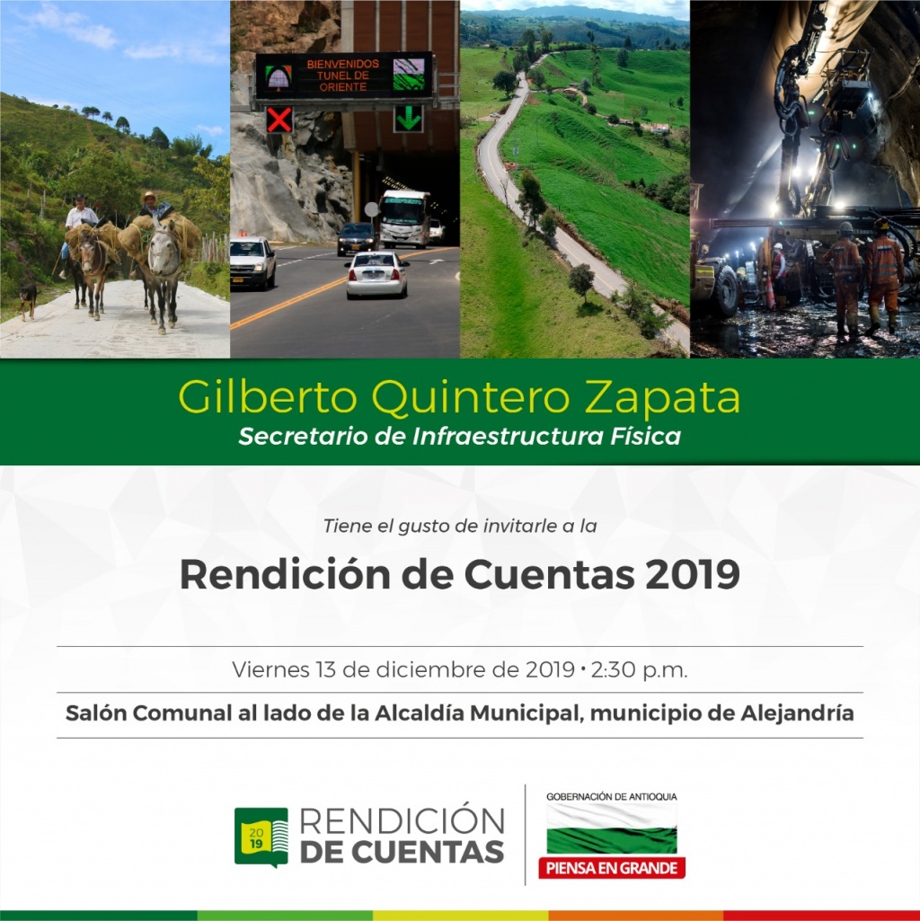 Invitación Rendición de Cuentas Secretaría de Infraestructura de Antioquia