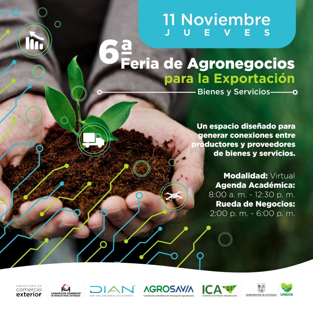 Gobernación de Antioquia realizará la Sexta Feria de Agronegocios para la Exportación para proveedores de bienes y servicios