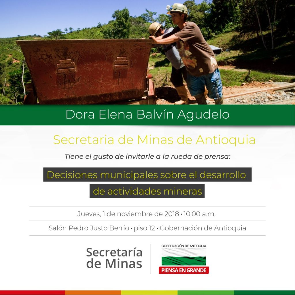 Invitación Rueda de Prensa Decisiones municipales sobre el desarrollo de actividades mineras