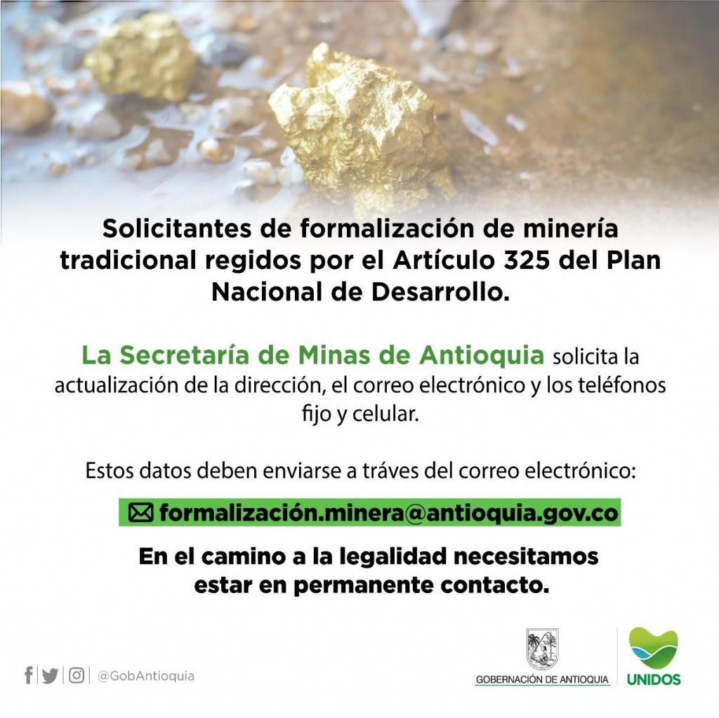 Información a solicitantes de formalización minera