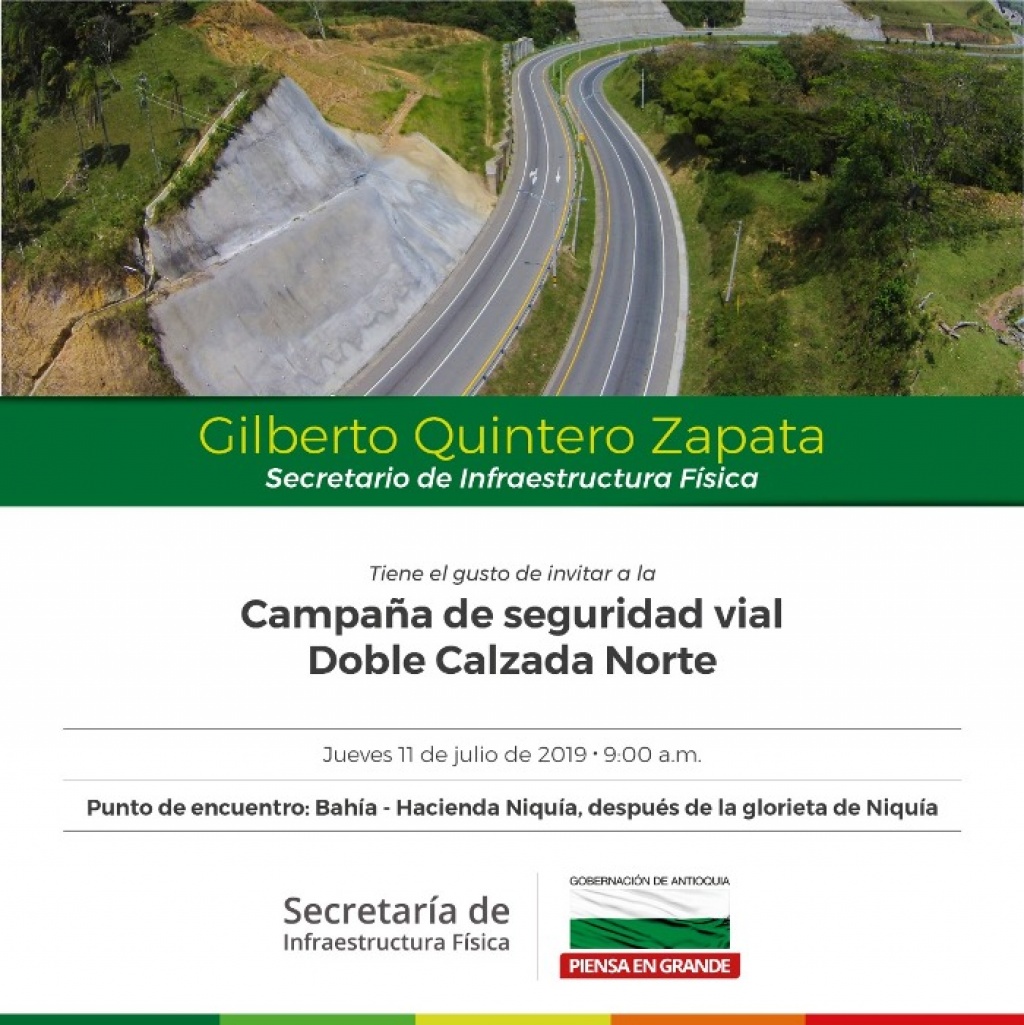 La Gobernación de Antioquia continúa su campaña de seguridad vial, ahora en la doble calzada Norte