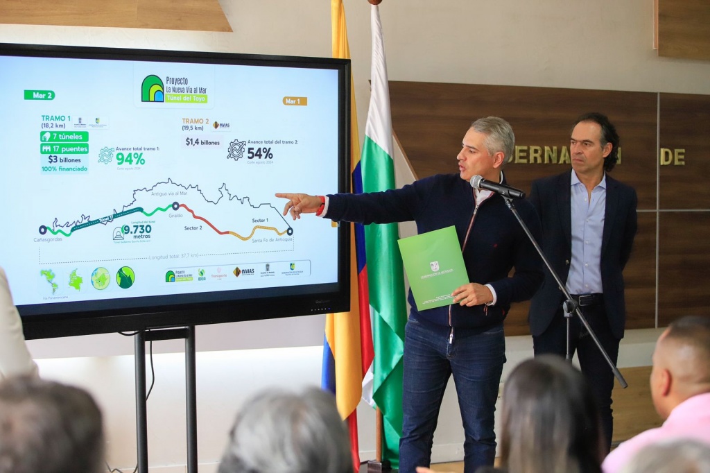 Gobernación de Antioquia recibe el sector más crítico del tramo 2, a cargo del Invías, de la Vía al Mar- Túnel del Toyo