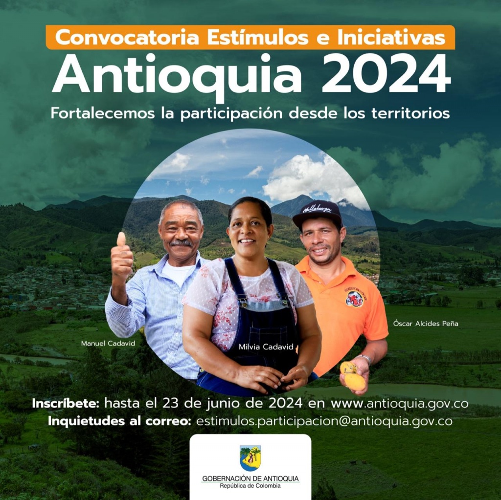 Secretaría de Participación y Cultura Ciudadana abrió la convocatoria Estímulos e Iniciativas Antioquia 2024