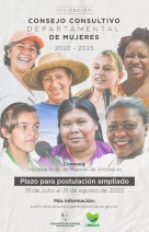 El 31 de julio inicia la convocatoria para conformar el Consejo Consultivo de Mujeres del Departamento