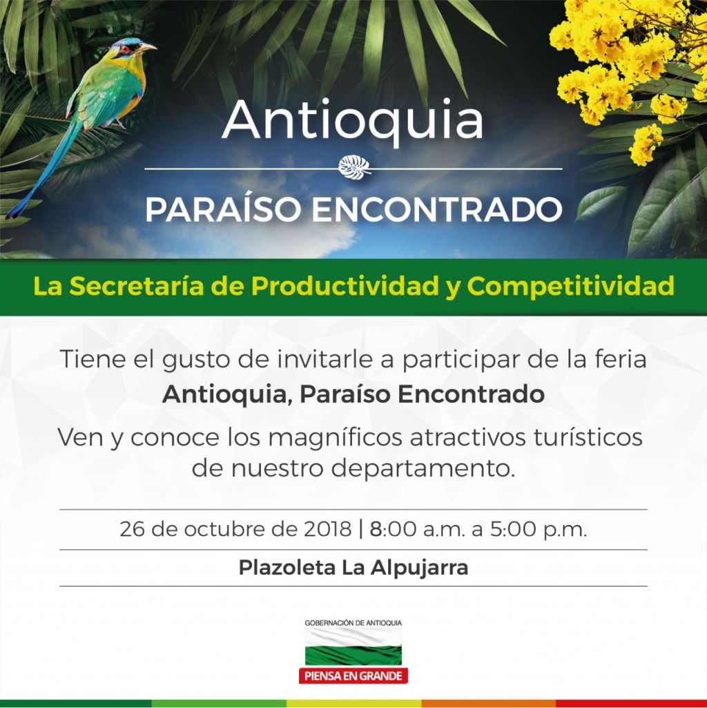 Antioquia Paraíso Encontrado: una feria que promueve el turismo por el Departamento