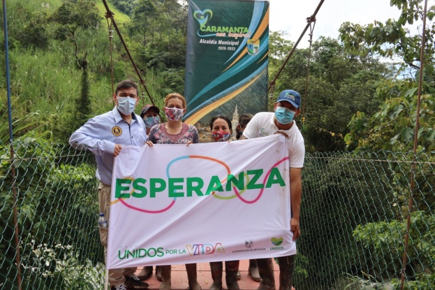 Caravana de la Vida y la Equidad llegó con Caminos para la Vida a Caramanta para beneficiar a 700 personas con un puente peatonal