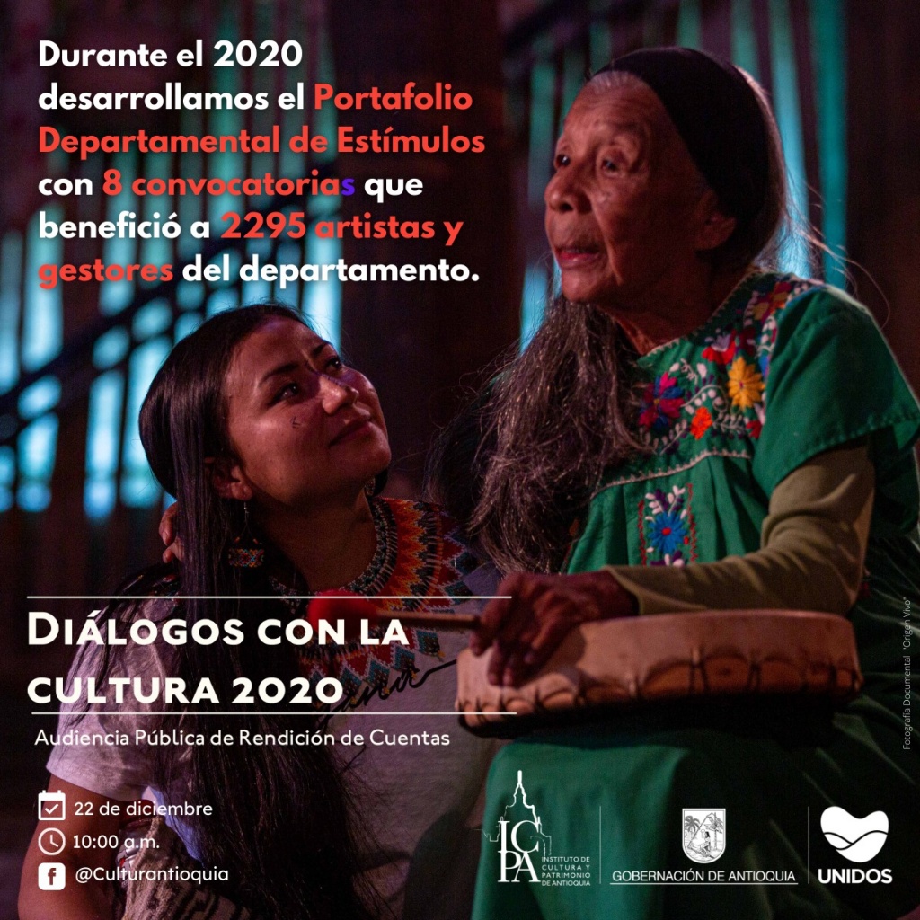 El Instituto de Cultura y Patrimonio de Antioquia rinde cuentas de su gestión durante el año 2020
