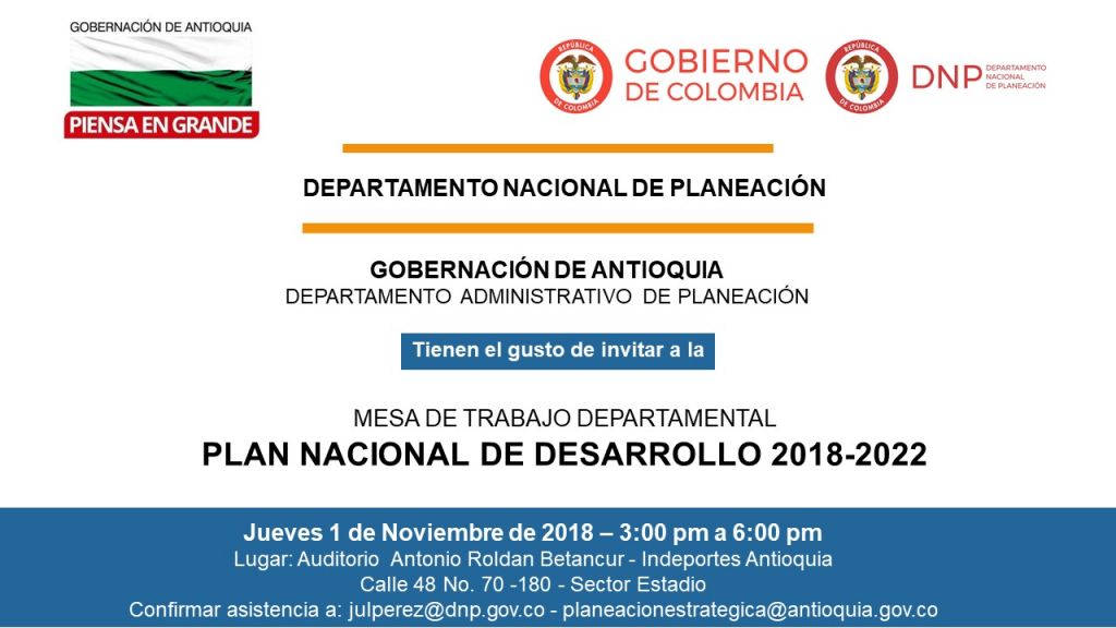 Mesa de trabajo Departamental: Plan Nacional de Desarrollo 2018 - 2022
