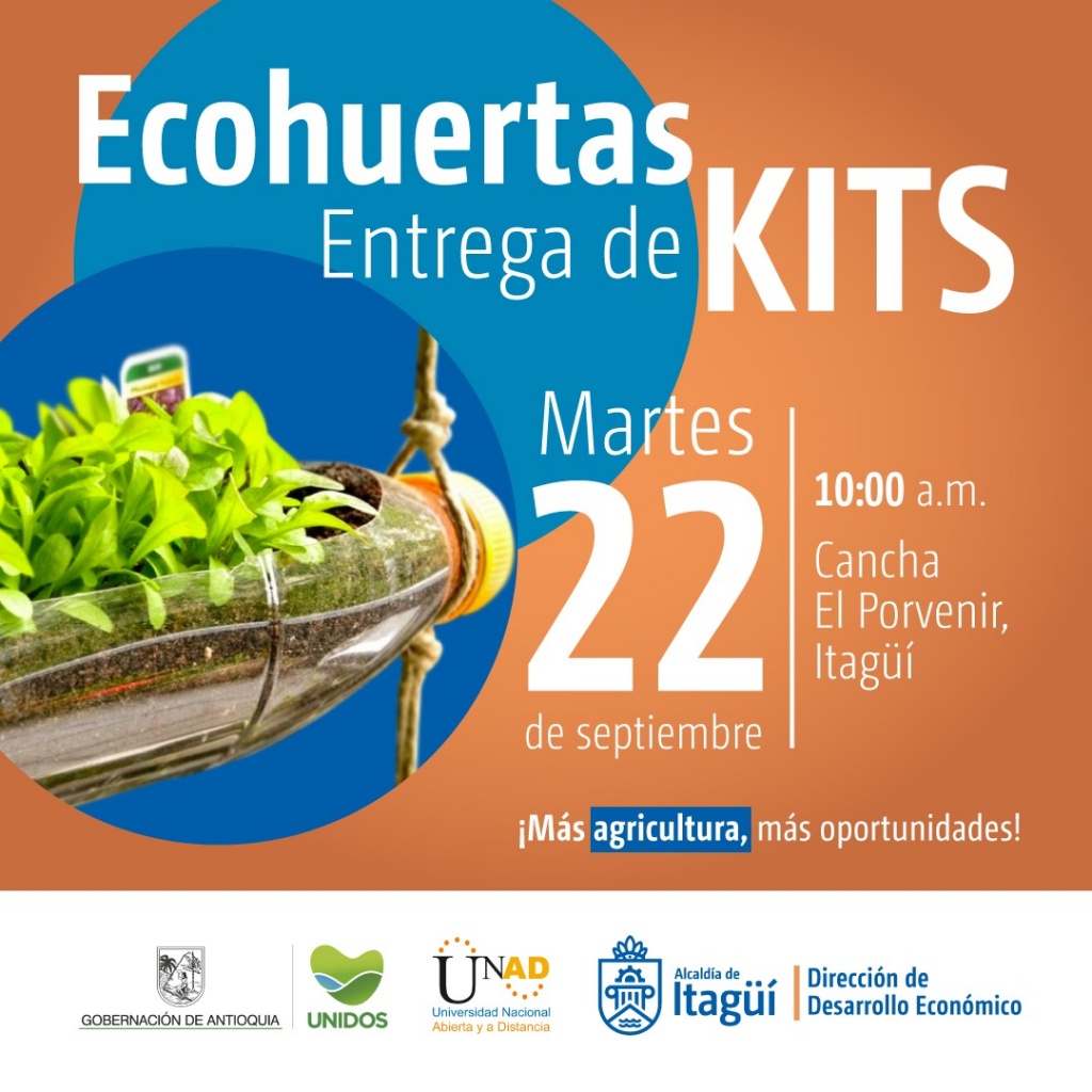 La Gobernación de Antioquia a través de la Secretaría de Agricultura de Antioquia y la Alcaldía de Itagüí entregan 200 kits de ecohuertas a beneficiarios del municipio