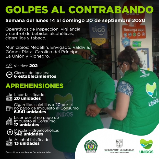 Golpes al contrabando: En siete municipios el grupo operativo aprehendió 130.400 cigarrillos de contrabando