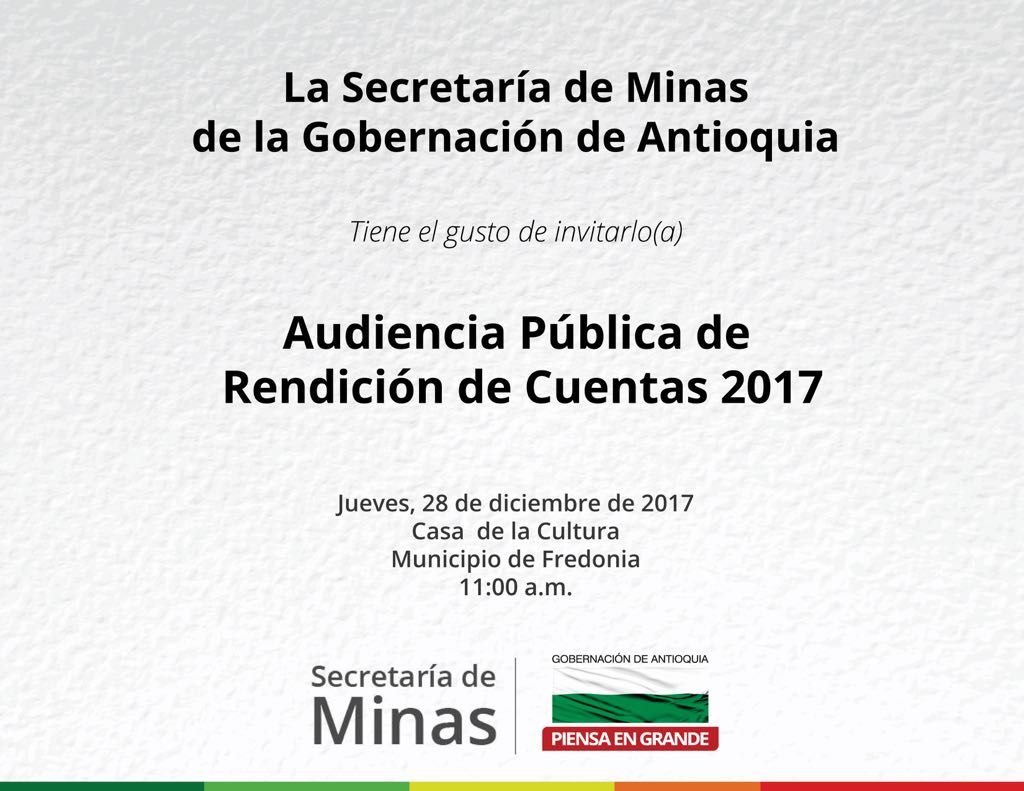 Invitación: Audiencia pública de Rendición de Cuentas 2017