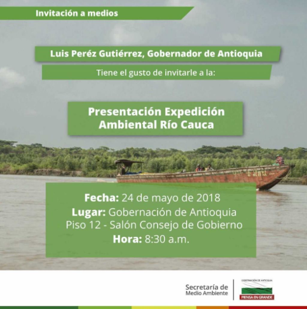 Cancelada Rueda de prensa. Presentación expedición ambiental río Cauca