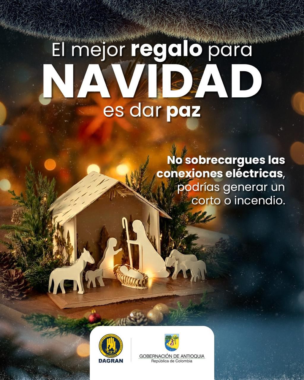 En temporada decembrina, el Dagran hace llamado a prevenir incendios y acatar las recomendaciones para tener una Navidad segura