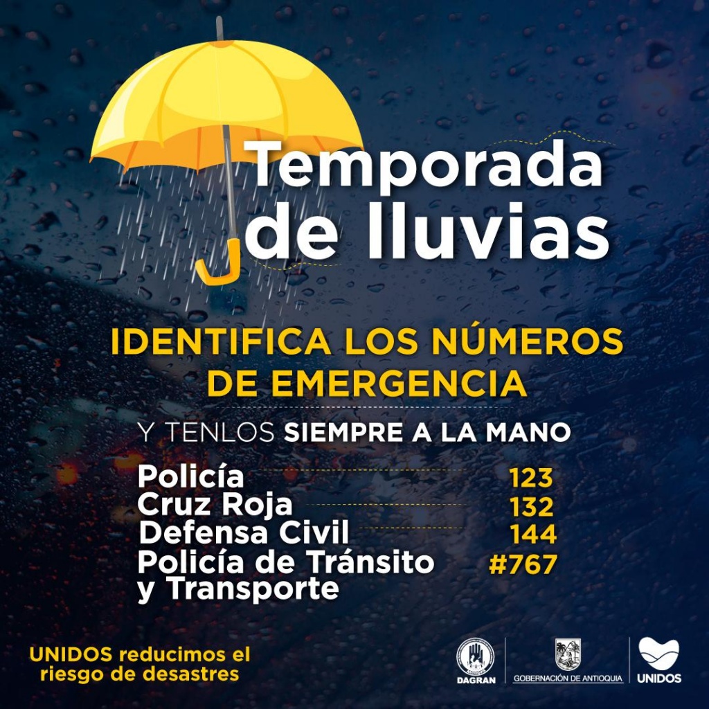 Inició la primera temporada lluvias en Antioquia, bajo la incidencia del fenómeno La Niña