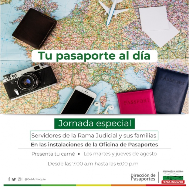 Jornada especial de pasaportes para los servidores públicos que laboren en la Rama Judicial seccional Antioquia