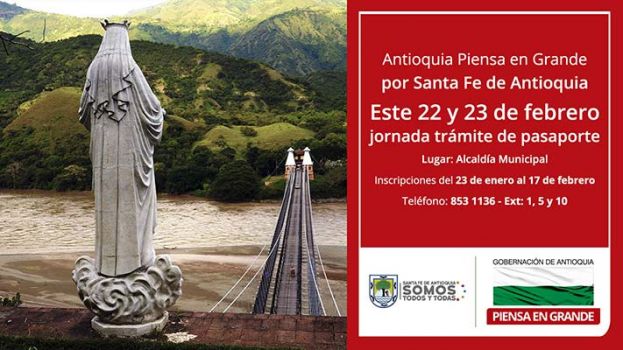 En Santa Fe de Antioquia se realizará jornada para tramitar pasaporte