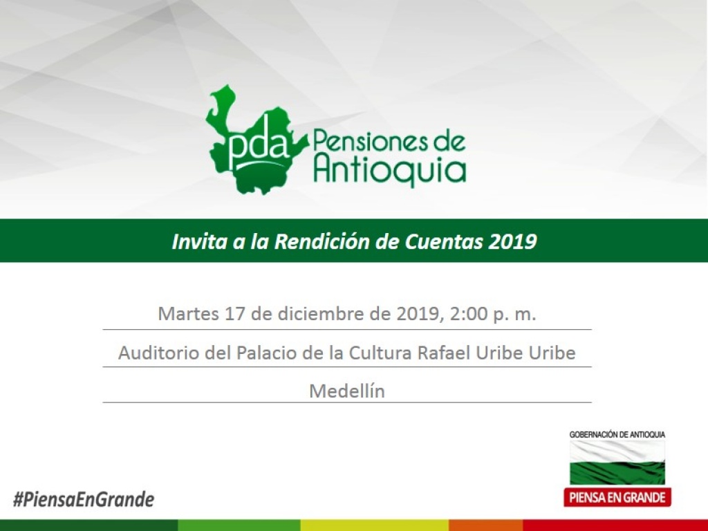 Invitación a la Rendición de Cuentas de Pensiones Antioquia