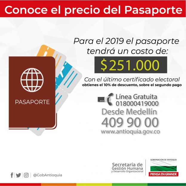 La Dirección de Pasaportes informa a la ciudadanía sobre el nuevo precio del pasaporte