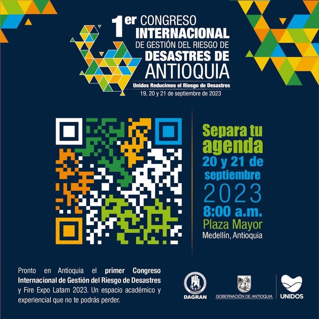 Antioquia abre sus puertas el 20 y 21 de septiembre al Congreso Internacional de Gestión del Riesgo de Desastres