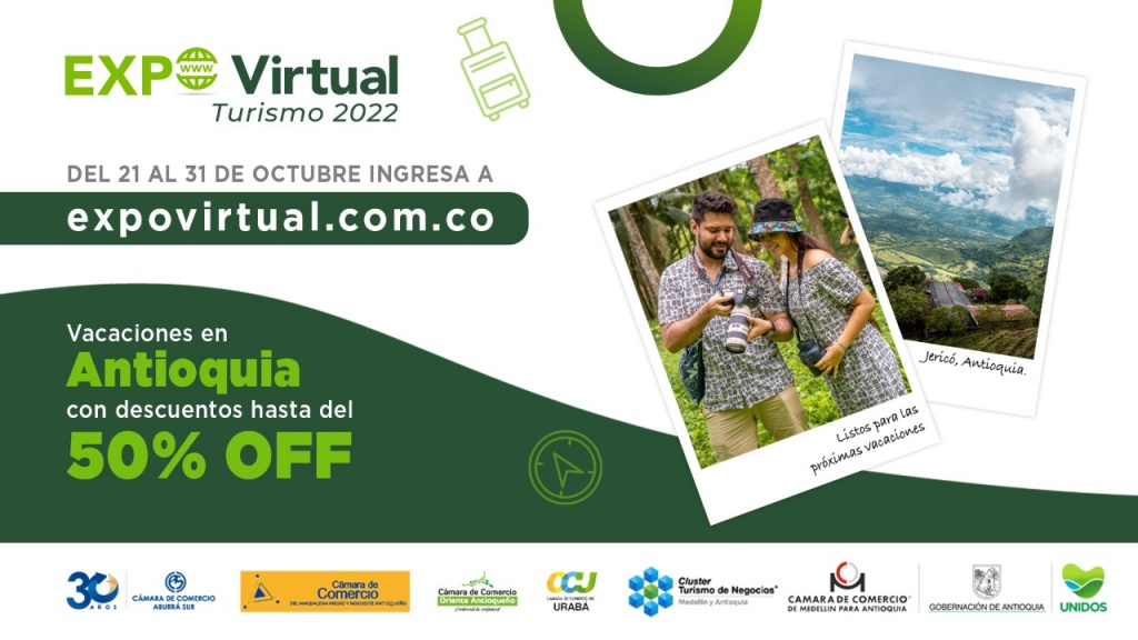 Cerca de 100 Empresas de Antioquia ofrecerán sus servicios en Expovirtual Turismo 2022