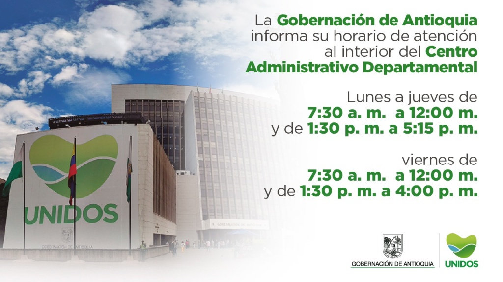 Desde hoy se amplía el horario de atención a la ciudadanía en la Gobernación de Antioquia