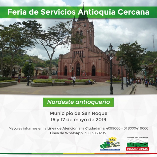 Feria de Servicios Antioquia Cercana y El Gobernador en la Noche llegarán a San Roque
