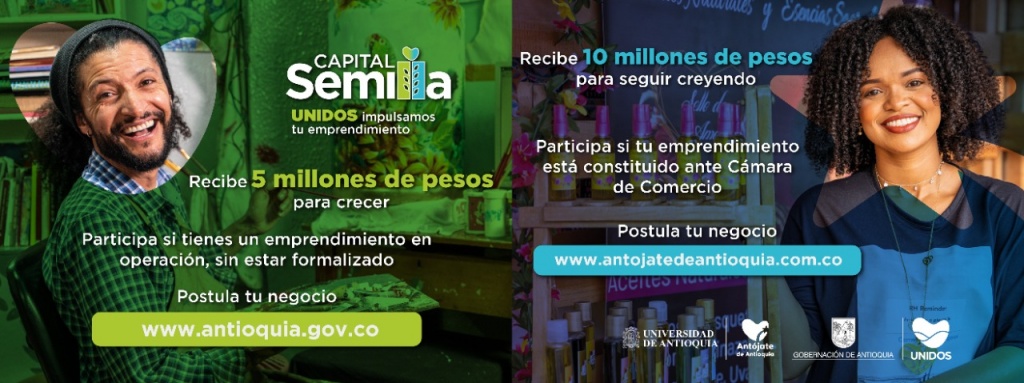 Se amplía el plazo de inscripción de las convocatorias para emprendedores: Antójate de Antioquia y Capital Semilla