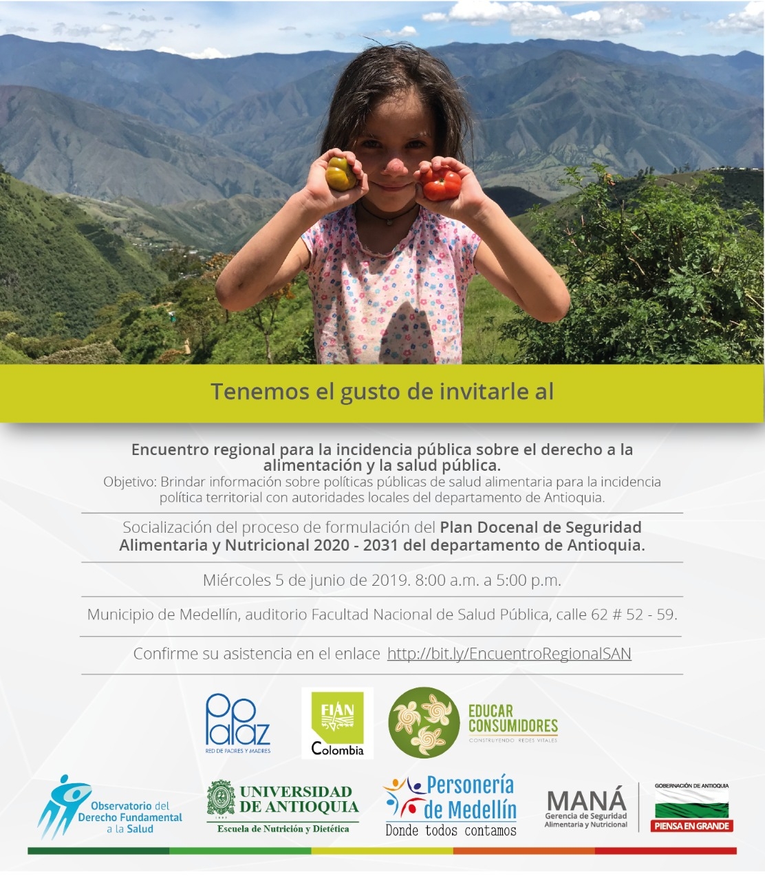 Invitación al encuentro regional para la incidencia pública sobre el derecho a la alimentación y la salud pública